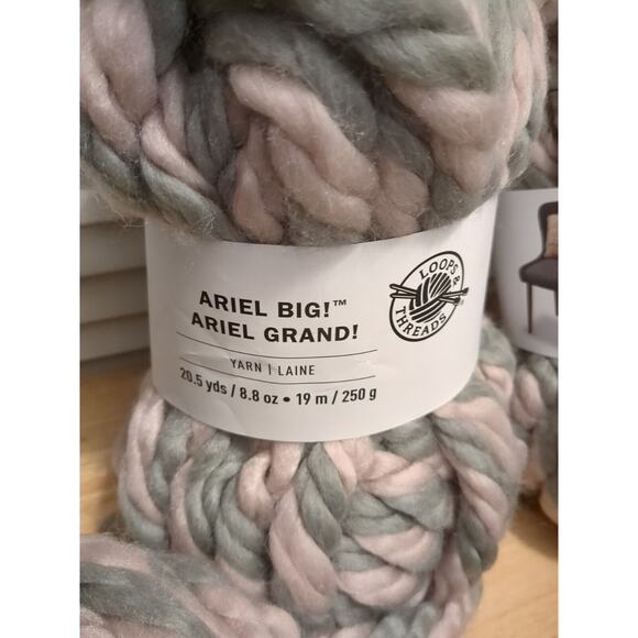 Loops & Threads Chunky Twist Pink Grey 4 skeins color 1903 Lot 202106 1000 Grams - Picture 3 of 9